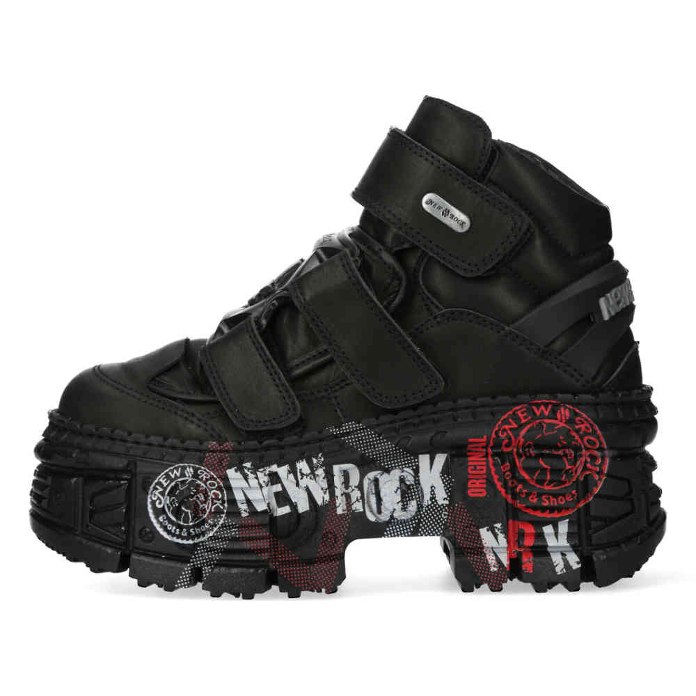 New Rock - M-WALL009-C12 Plattformstiefel - Schwarz